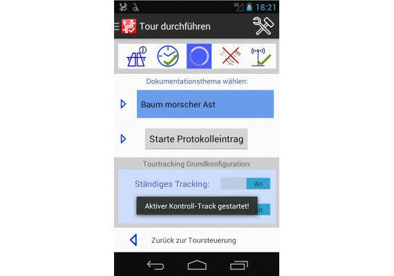 Protokolleintrag anlegen 4dgo Control Android App 
